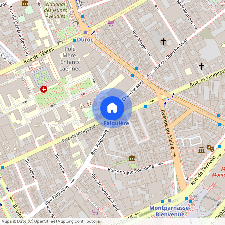 Rue de Sèvres et Rue du Cherche Midi 75015 Paris (15e arrondissement)