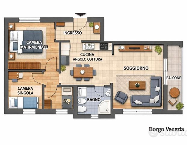 Trilocale Borgo Venezia - no spese condominiali - Foto 1