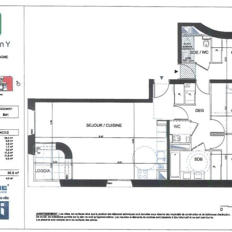 Location Appartement 4 pièces 86m² LYON 2ème - Photo 2