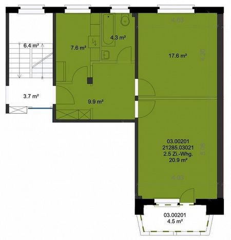 Stadtnahe 2.5-ZW à 59 m² im 1. OG - Photo 4