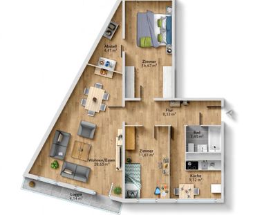 86 m² Wohlfühlfläche mit moderner Ausstattung und LED-Highlights - Photo 6