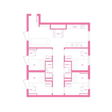 4 Bedroom Shared Bathroom, Double Bed - Photo 4