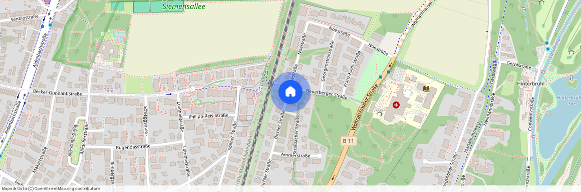 Bichler Straße, 81479 München Solln ca. 7, 2 km south-west of Munich-center