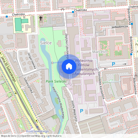 ul. Zbyszka Cybulskiego 1, Sielce, Mokotów, Warszawa, mazowieckie