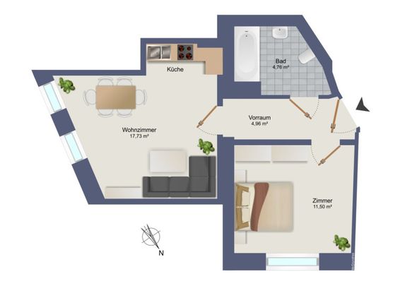 Perfekte 2 Zimmer Stadtwohnung nahe Innenstadt– sofort verfügbar! - Photo 1