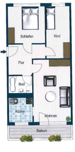 3-Raum-Wohnung mit Balkon! - Photo 1