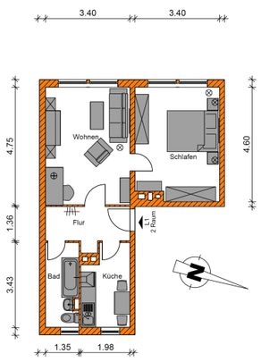 Attraktive 2-Raumwohnung sucht neuen Mieter - Foto 1