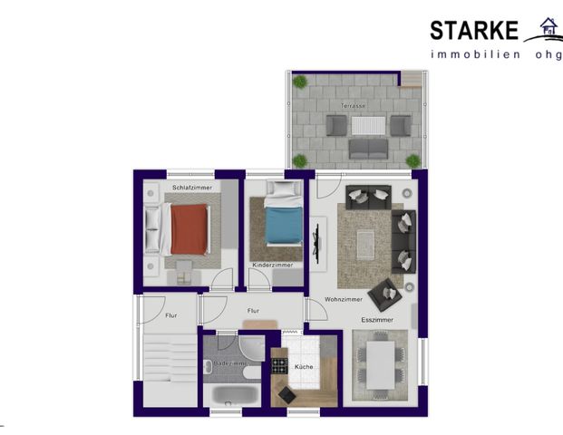 3-Zimmer-Erdgeschosswohnung, Terrasse, Garten, 2 Carports und Garage - Photo 1