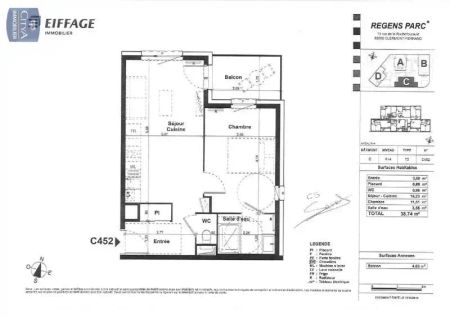 Appartement à louer 2 pièces 38.74m² - Photo 5