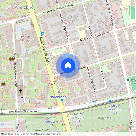 ul. Adama Naruszewicza, Wierzbno, Mokotów, Warszawa, mazowieckie