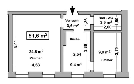 Zentral gelegene 2-Zimmerwohnung + extra Küche mit Platz für einen Esstisch, Gartenmitbenützung - Foto 5