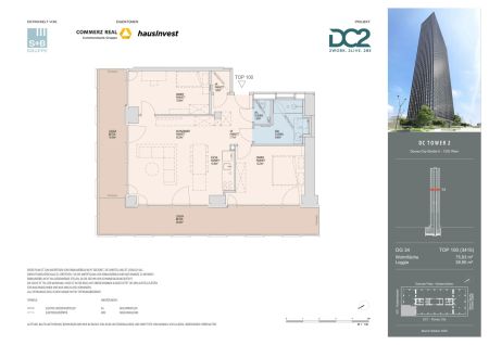 Lichtdurchflutete 3-Zimmer-Eckwohnung im DC2 Tower mit 2 Loggien - Photo 3