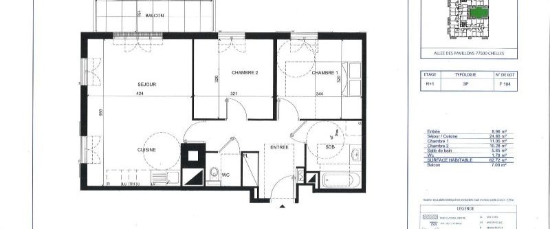 Appartement 3 Pièces 62 m² - Photo 1