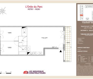 location Appartement T3 DE 65.34m² À MITRY MORY - Photo 1