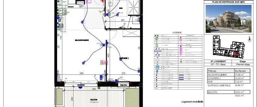 Appartement à louer 2 pièces 45.86m² - Photo 1