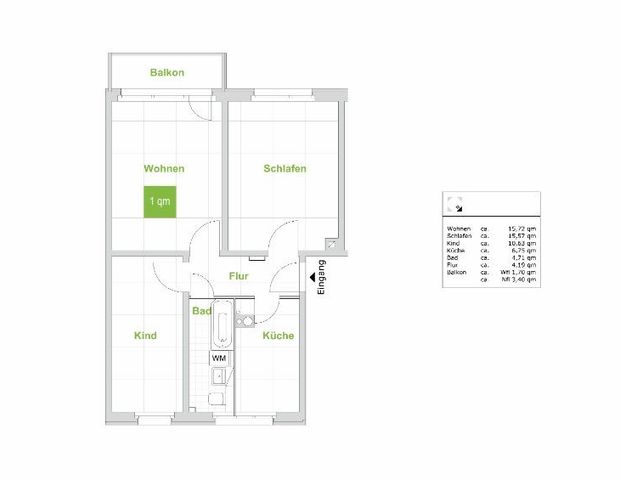 Neue Mieter gesucht! Scöne 3-Raumwohnung mit sonnigem Balkon und Einbauküche! - Foto 1