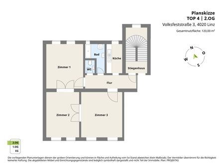 Großzügige 3 Zimmer-Altbauwohnung mit Küche - Nähe Landstraße! - Photo 3