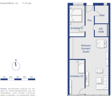 Zweitbezug - Geräumige 3- Zimmer Wohnung mit Balkon und FBH - Foto 1