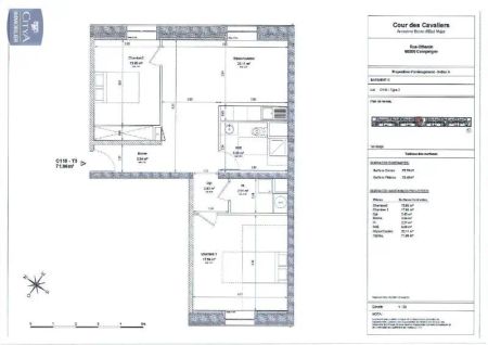 Appartement à louer 3 pièces 71.96m² - Photo 2
