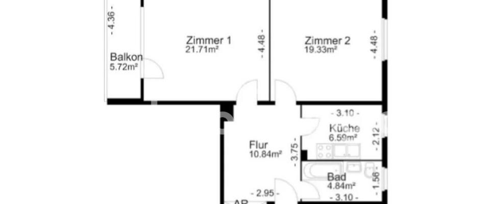 TAUSCHWOHNUNG günstige 2 Zimmer Wohnung gegen 3-4 Zimmer - Foto 1