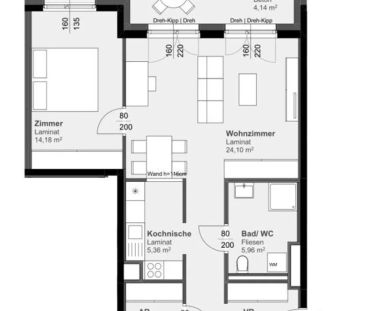 Geräumige 2-Zimmer Genossenschaftswohnung mit großzügiger Freifläch... - Photo 3