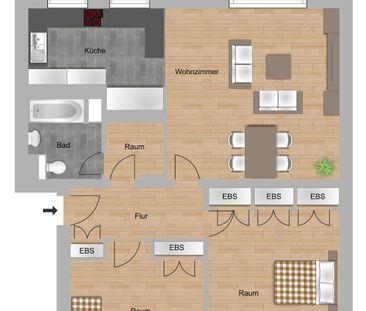 Geräumige 3-Zimmer-Wohnung in Babenhausen - Photo 2