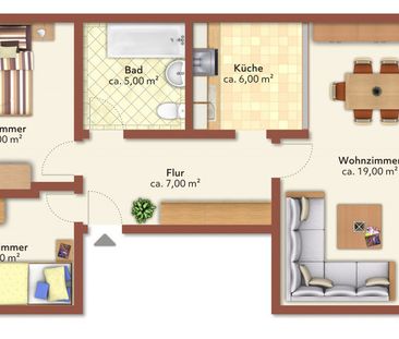 3 Raum-Wohnung mit Balkon und Aufzug - Photo 2