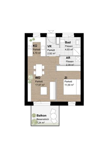 Geförderte Neubauwohnung mit Balkon - Foto 2