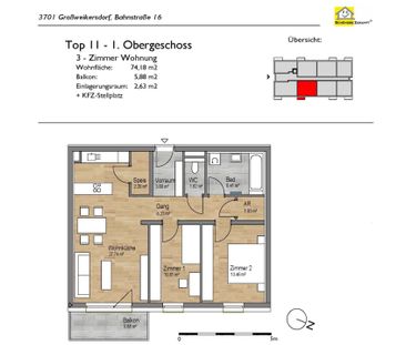 Südöstlich ausgerichtete Balkonwohnung im 1. OG - Foto 3