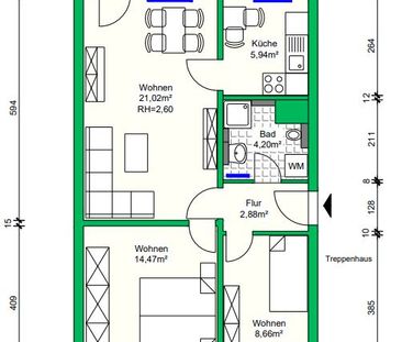 3-RW mit Einbauküche und XXL-Balkon in Westausrichtung - Foto 3