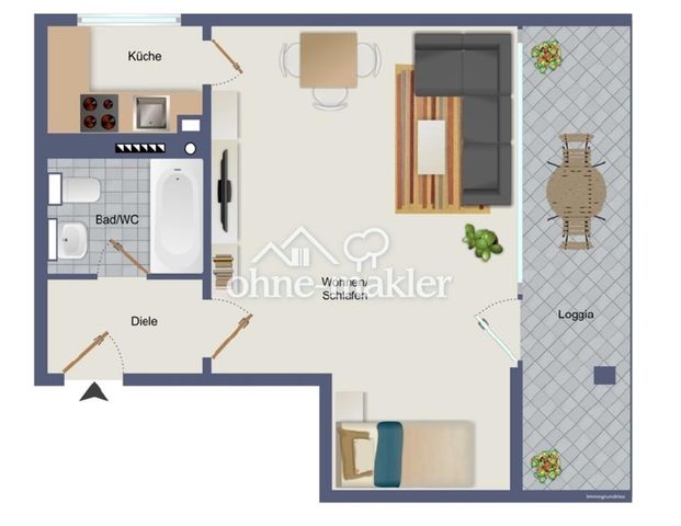 Sonnige 1-Zimmer Wohnung im Zentrum von Königstein - Foto 1