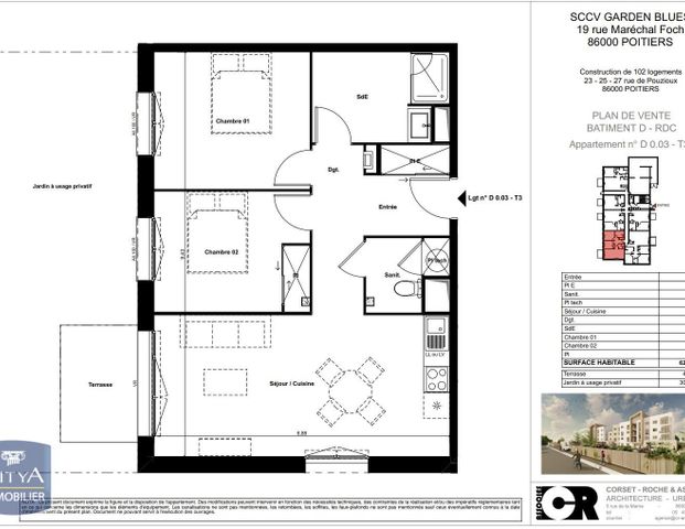 Location Appartement 3 pièces 62m² POITIERS 86000 - Photo 1