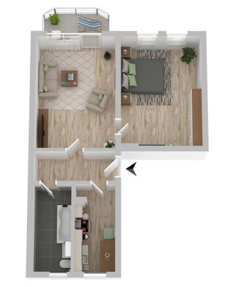 Gemütliche 2-Raumwohnung in Hohenmölsen - Photo 1