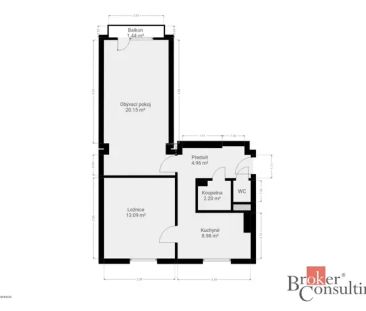 Pronájem bytu 2+1 49 m - Fotografie 6