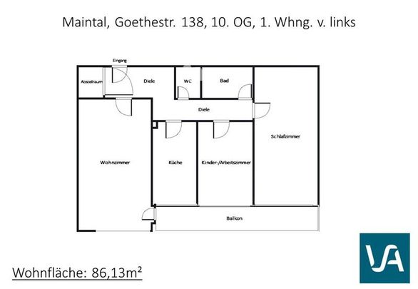 ﻿Schöne 3-Zimmer-Wohnung mit Balkon in Maintal-Bischofsheim zu vermieten - Foto 1