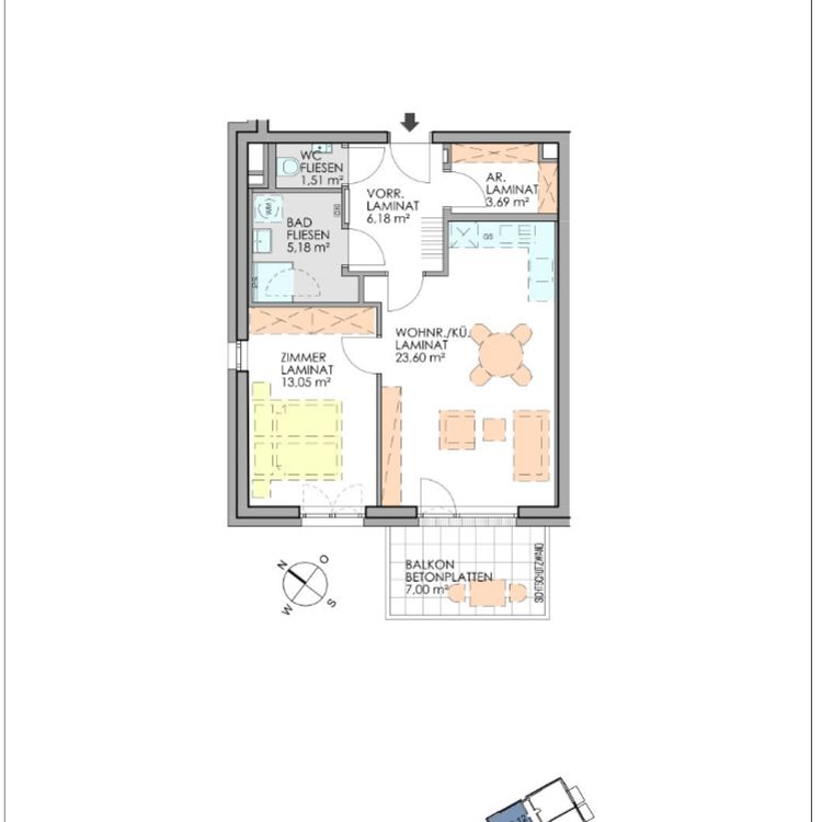 Helle Eckwohnung mit 2 Zimmer - Top 12 - Foto 2