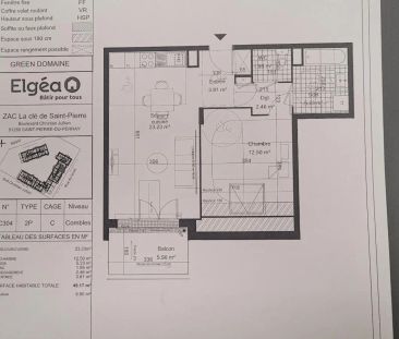 Appartement à louer 2 pièces 49.17m² - Photo 3