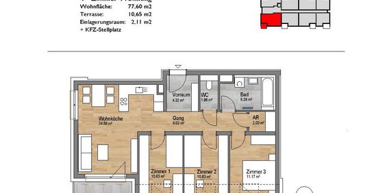 Terrassenwohnung mit 4 Zimmern zur Miete mit Kaufoption - Foto 3