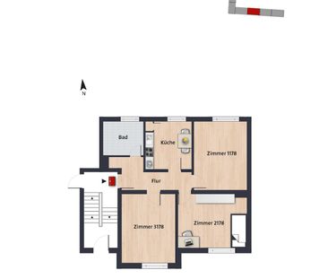 Zimmer 15,32 m² innerhalb einer 3er-WG // EG re, Zimmer 2178 - Photo 1