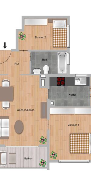 3-Zimmer-Wohnung mit Balkon und Aufzug in Frankfurt-Sachsenhausen - Photo 2