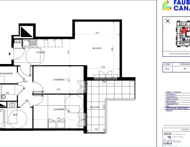 Appartement à louer 3 pièces 62.24m² - Photo 1