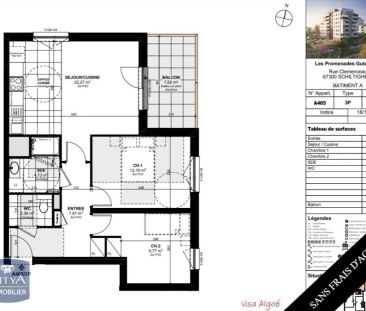 Appartement à louer 3 pièces 58.5m² - Photo 1