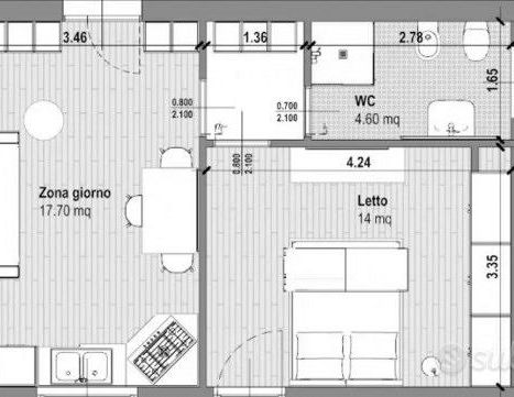 Bilocale via cecchi 390 euro libero subito - Photo 1