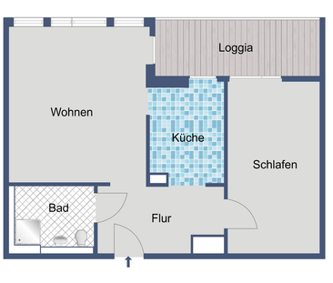 Komfortable 2-Zimmer-Wohnung mit Keller im 1. Obergeschoss - Foto 1