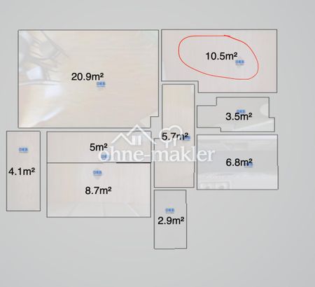 BIG 21 m2 Zimmer/ Room in shared Apartment near U8 - Foto 5