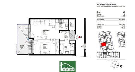 Tolle Neubauwohnung mit großem Innenhof-Balkon und Abstellraum! Straßenbahn 26 und S-Bahn Jedlersdorf in Gehweite - Photo 3