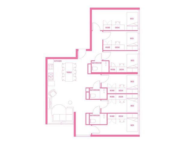 6 Bedroom Shared Bathroom, King Single Bed - Photo 1