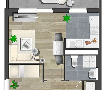 Kleine 2-Raum-Wohnung mit Balkon - Foto 1
