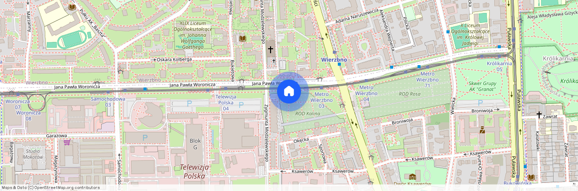 ul. Jana Pawła Woronicza, Ksawerów, Mokotów, Warszawa, mazowieckie