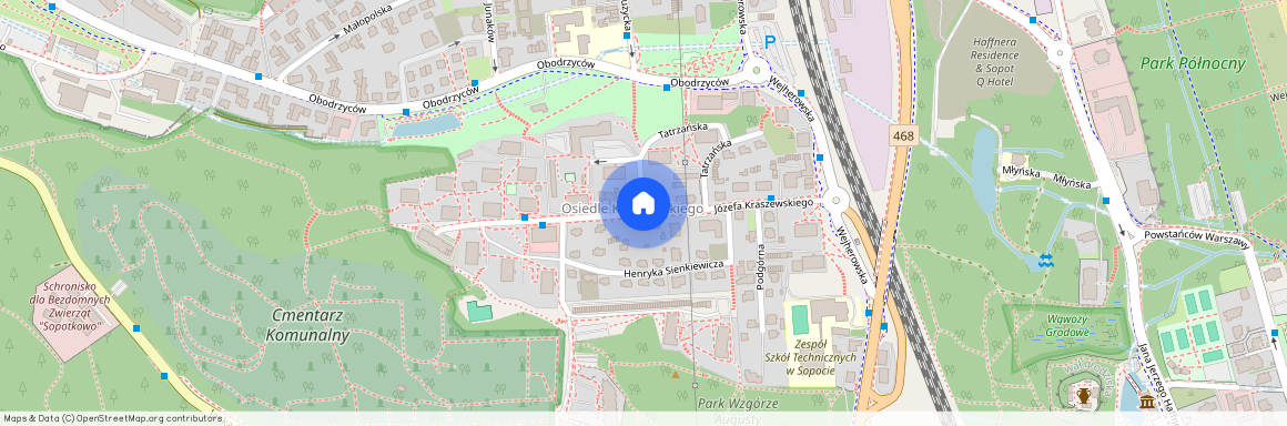 ul. Józefa Kraszewskiego, Kamienny Potok, Sopot, pomorskie